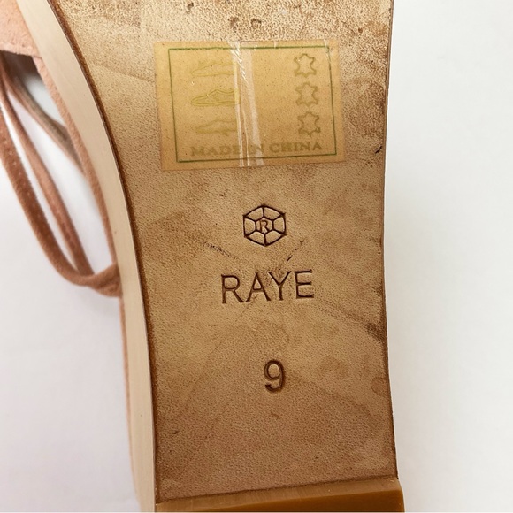 Raye Finley Ankle Tie Wood Wedge Sandals in Ballet Pink Suede - Picture 11 of 12